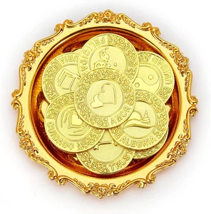 Gold Spanish Las Arras De Boda Cristiana with Tray Plate, Arras Para Boda Catoli - Picture 1 of 12