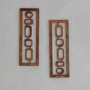 Juego de 2 placas de madera para casa de muñecas de arte de pared moderno de mediados de siglo miniatura a escala 1:12 - Imagen 1 de 3