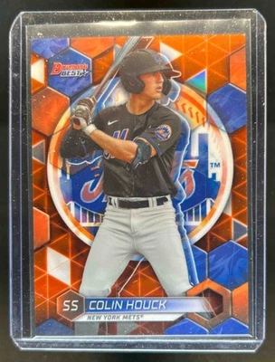 2023 Bowman's Best Colin Houck Top Prospects Orange Refractor #2/25 Mets - Image 1 of 2