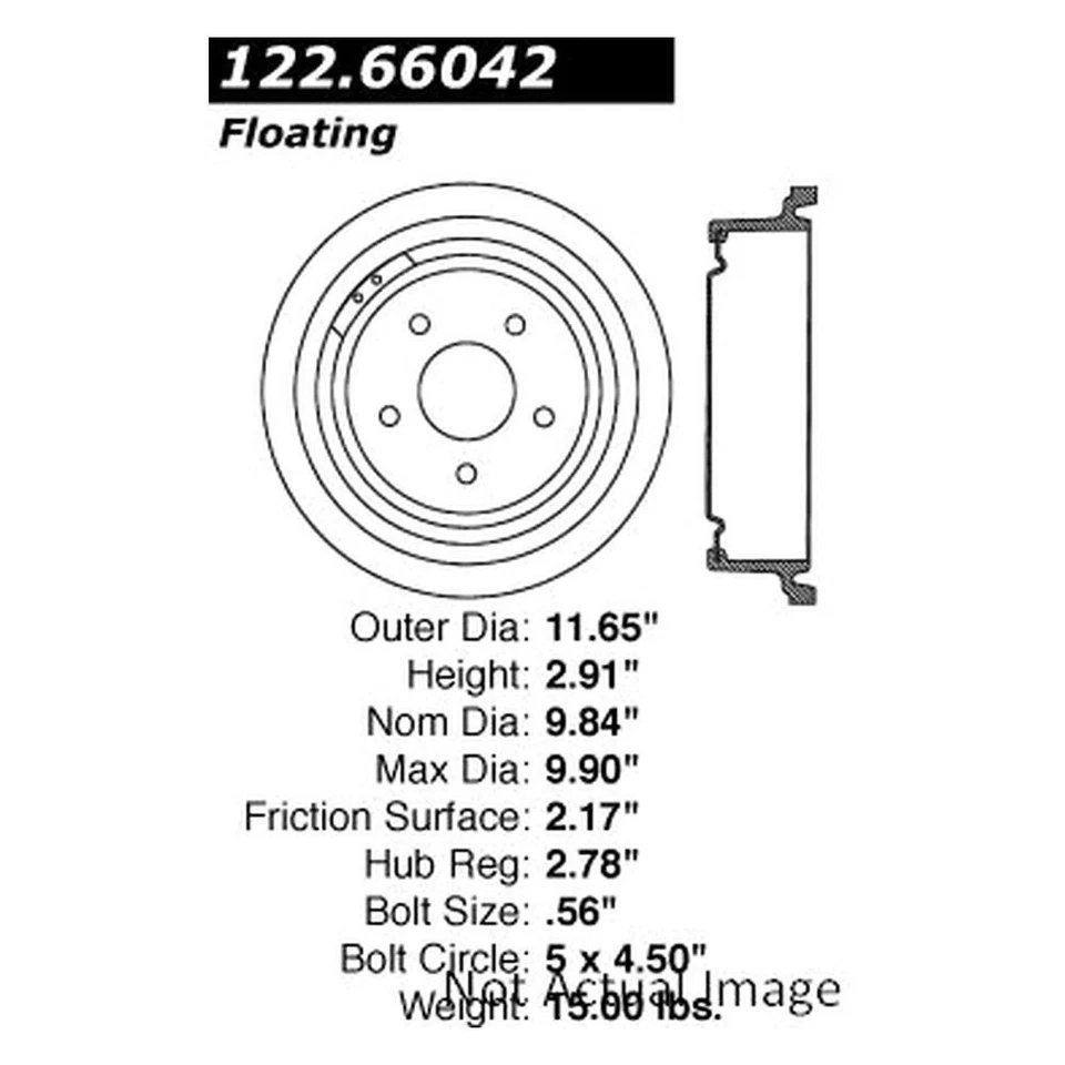 For Chevy Equinox 2005-2006 Centric 122.66042 Premium Rear Brake Drum - Изображение 1 из 4