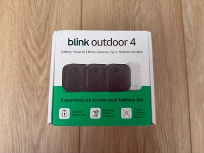 Sistema de cámara de seguridad inalámbrica Blink Outdoor 4 (4.ª generación) paquete de 3 con sincronización ¡Nuevo! Foto 1 de 2