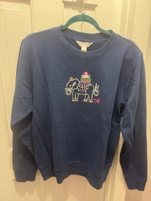 NUEVO CON ETIQUETAS Lilly Pulitzer Ballad LS Sudadera Marea Baja Azul Marino Vacaciones Elefante Pequeña Foto 1 de 4