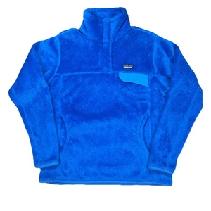 Patagonia Re-Tool Snap T PULLOVER Jacket Womens Medium Fleece Blue Pockets - Picture 1 of 4