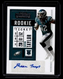 2020 Panini Contenders #283 Davion Taylor RC, AU Philadelphia Eagles quasi nuovo auto - Foto 1 di 2