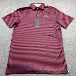 Simply Southern Polo Shirt Mens Small Performance Stretch Striped Red Navy Golf - Picture 1 of 11