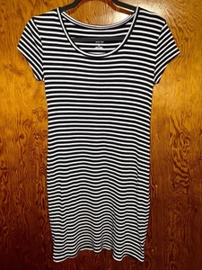 Mossimo Supply Co. Women Black & White Striped Ribbed Casual Dress Size Small - Picture 1 of 3