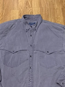 Pendleton Shirt Mens Extra Large Gray Western Wear Pearl Snap Made USA Cotton - Picture 1 of 10