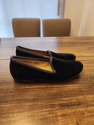 Del TORO Talla 8 EE. UU. 7,5 - Zapatilla Mujer Terciopelo Azul Marino, Italiana Foto 1 de 4