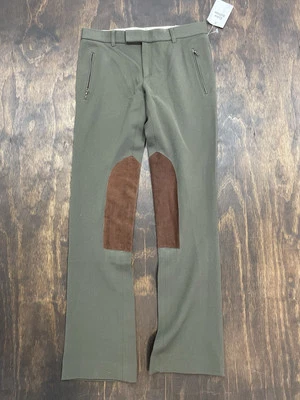RALPH LAUREN Gamuza Borde Elástico Lana Alpina Jodhpurs en Oliva Talla 6 $245 Nuevo con Etiquetas Foto 1 de 4