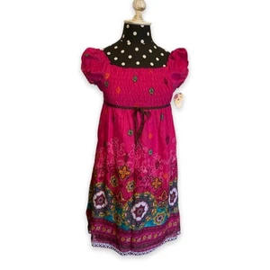 Speechless Girls Dress Size 14 Dark Pink Magenta Boho Print NEW Bohemian - Picture 1 of 4