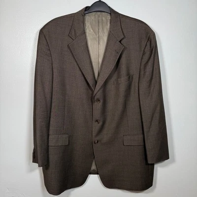 Men’s 48R Italian Wool Blazer Fabric by Loro Piana, Brown Classic Sport Coat - Image 1 of 4