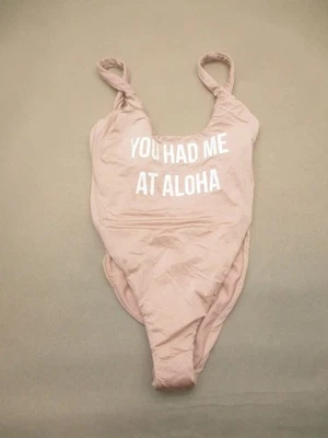 NWT Bikini Lab Size M Womens Pink Logo Stretch One Piece Beautiful Swimsuit 921 - Image 1 of 4