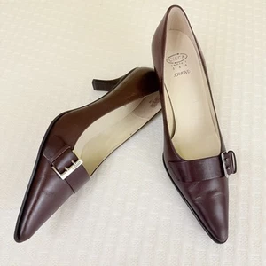 Circa Comfort 365 Joan & David Calliope Size 7.5 Brown Pointed Leather Pumps EUC - Picture 1 of 15