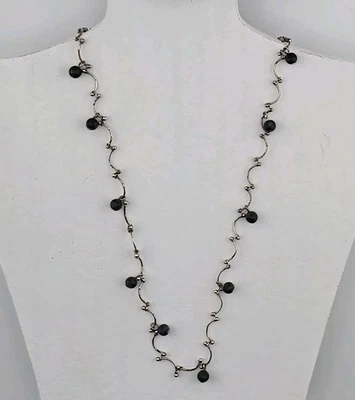 Collar de cuentas Carolee tono plata - pieza llamativa de diseñador - vintage 1003 Foto 1 de 4