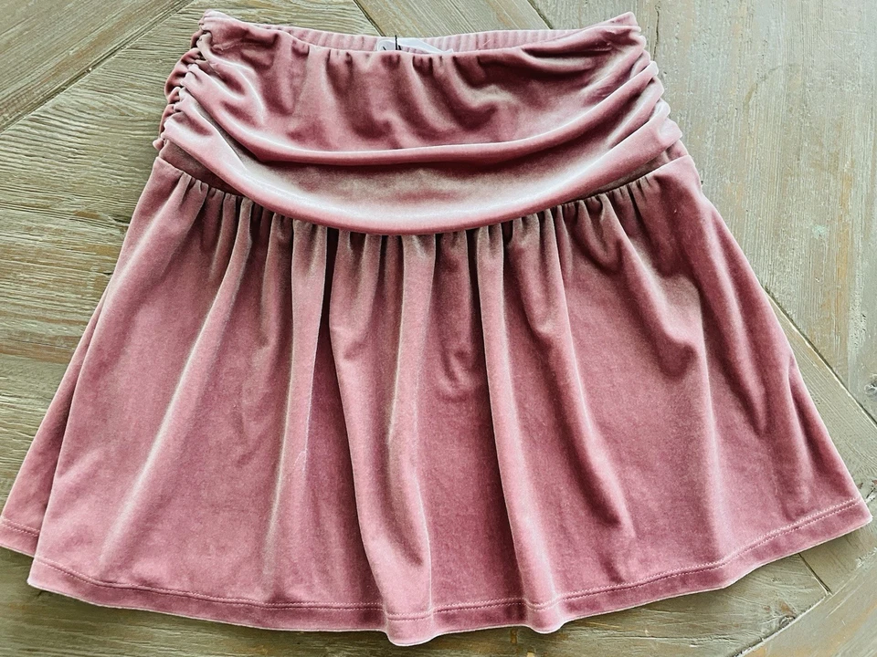 Falda de terciopelo rosa para niñas Zara, cintura acanalada, 13-14, etiquetas tiradas, nunca usada Foto 1 de 4