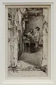 1857 Antique RAG GATHERERS Framed ETCHING by JAMES McNEILL WHISTLER / 5th State - Picture 1 of 10