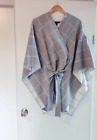 ELIE TAHARI rrp$850+ grey checked plaid kimono coat jacket incu FREE SIZE S M L