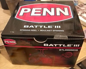 PENN Fishing Battle III Spinning Fishing Reel, Black red, 6000 (BTLIII6000HS) - Picture 1 of 3