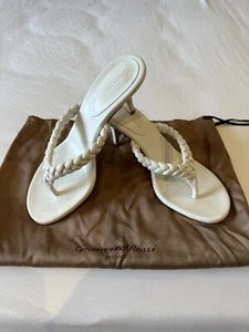 Gianvito Rossi Womens Tropea Braided Leather Thong Sandals heels US 8.5 EU 38.5 - Picture 1 of 4