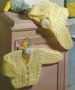 Baby Knitting Pattern Cardigans 12-22" Double Knitting small sizes 398 DK - Picture 1 of 1