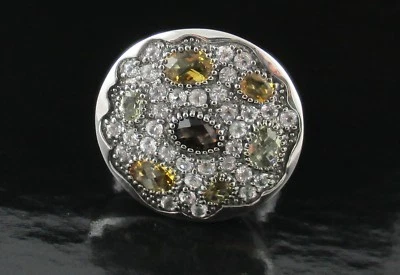 Anillo Sima K 3,07 quilates Tonos de Cuarzo y Topacio Blanco Plata Esterlina "Griego" - 7 Foto 1 de 4