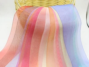 10 Meter 25mm(1") Sheer Organza Ribbon Gift Bow Wedding Craft 10 Color - Picture 1 of 2