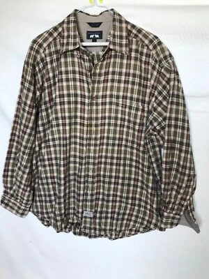 Рубашка с длинным рукавом на пуговицах мужской размер большой дерево и серый клетку хлопок новый с ярлыками клетку - Изображение 1 из 4