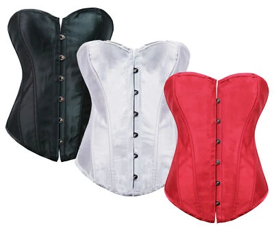 sexy Damen Vollbrust Corsage Korsett schwarz Bustier Corsagentop Ko Wäschebeutel - Bild 1 von 4