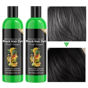 2pcs Natural Black Hair Dye Nourishing Hair Natural Black Color Dye Natural  - Picture 1 of 12