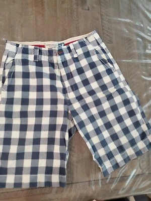 Мужские шорты AMERICAN EAGLE AE 33 с синей и белой талией в клетку - Изображение 1 из 4