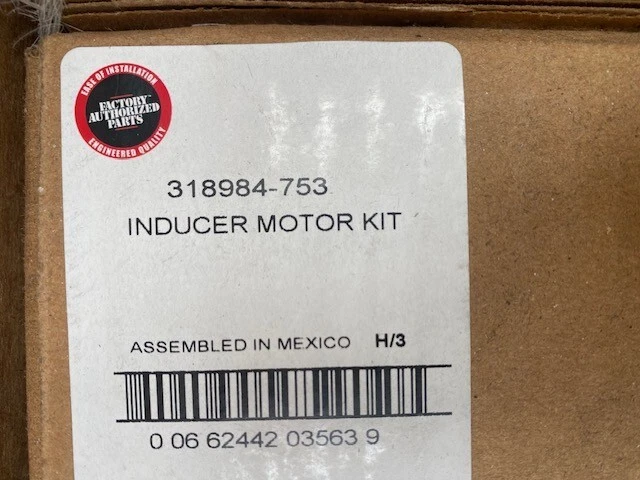 Genuine Carrier Inducer Draft Motor 318984753, 318984-753 (NEW) - Image 1 of 1