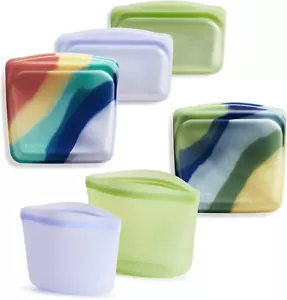 Premium Silicone Reusable Food Storage Bags, 6-Pack, Multi | Multi-Use Food Stor - Picture 1 of 12