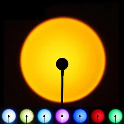 7Farben Sunset Lamp RGB Sonnenlicht Projektor Lampe LED Sonnenuntergangslampe - Bild 1 von 4