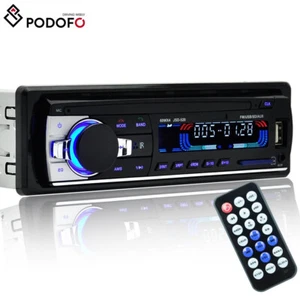 CAR RADIO WITH BLUETOOTH HANDS-FREE USB AUX SD MP3 1DIN Remote - Picture 1 of 12