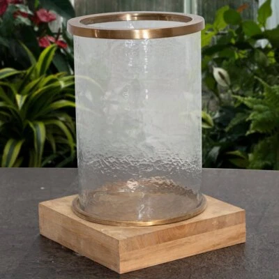 1 x Kerzenleuchter, Windlicht, Glas, Alu, Kupfer - Bild 1 von 4