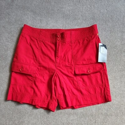 Pantalones cortos cargo American Living para mujer talla 10 rojos 100 % algodón bolsillos NUEVO Foto 1 de 4