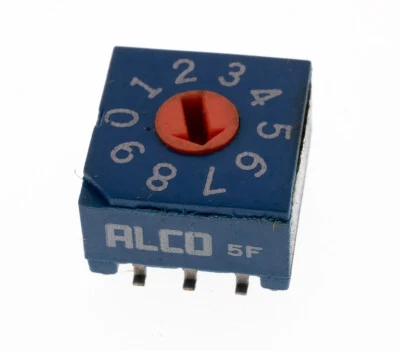 Lot of 5, 5F OTAX.D 10 Position ALCO SWITCH, ROTARY DIP BCD Complement SMT Mount Foto 1 de 3