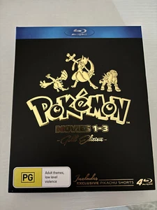Pokemon Movies 1-3 Gold Edition - VERY RARE - Blu Ray; Great Condition; Region B - Picture 1 of 9