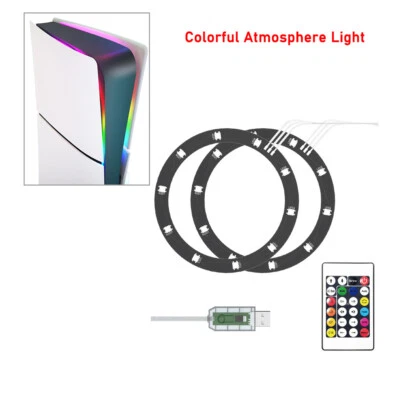 For PS5 slim Game Console USB RGB Light Lamp Decoration w/ Remote Controller DIY - Image 1 of 4