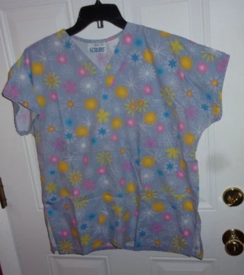 J. скрабы цветок дизайн 3 кармана коротким рукавом женщин скраб Топ размер маленький - Изображение 1 из 3