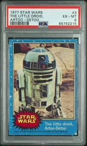 1977 Star Wars Card #3 The Little Droid Artoo-Detoo PSA 6 Cert #65752215 - Picture 1 of 2