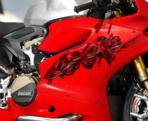 Dragon Bike Sticker, Tribal Dragon Sport Bike Decal, Dragon Bike Vinyl Graphics - Picture 1 of 10