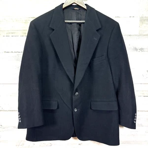 Bill Blass Black Label Mens Black 100% Camel Hair 2 Button Blazer Jacket Sz 48R - Picture 1 of 9