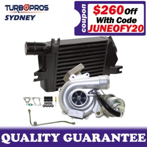 Upgrade Turbo+60mm Intercooler+Oil Feed Pipe For Mitsubishi Challenger 4D56 2.5L - Foto 1 di 13