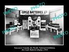 8x6 HISTORIC PHOTO OF CANADA INDUSTY VANCOUVER COYLE BATTERIES DISPLAY c1933