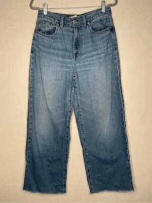 Madewell Button Fly Denim Super Wide Leg Baggy Jeans Women Size 28 Blue - Image 1 of 4
