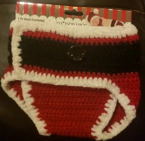 So 'Dorable Infant Unisex Hand Crocheted Holiday Santa Red Diaper Cover 0-6M - Picture 1 of 2
