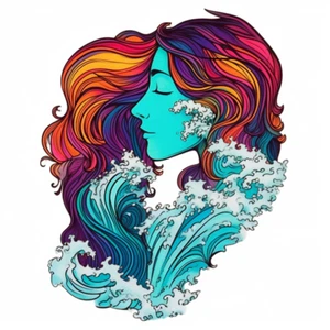 Calcomanía de vinilo colorida para parachoques de ventana de vehículo portátil taza ola del océano - Imagen 1 de 10