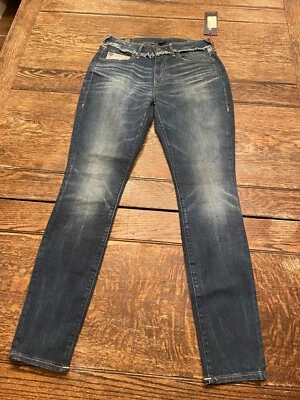 nwt TRUE RELIGION Jennie Deconstructed Curvy Skinny women's 28 denim jeans WOW - Image 1 of 4