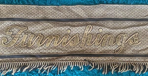 RARE 1920's-1930's VINTAGE "FURNISHINGS" DEPARTMENT STORE CLOTH BANNER - Picture 1 of 8